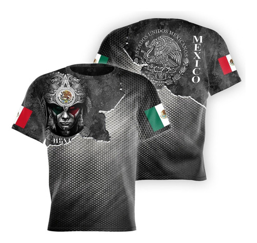 Playera Pd22 Con Diseño Mexicano Azteca, Negro