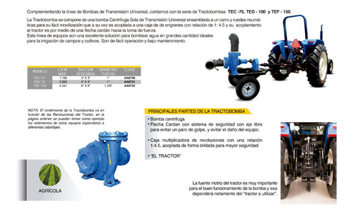 Tractobomba Centrífuga New Holland 6 X 6