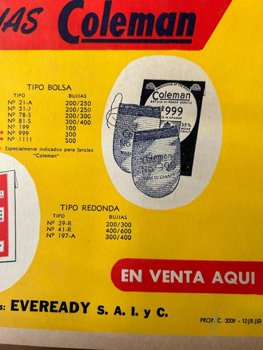 Antigua Publicidad De Tubos Reforzados ¨coleman¨ (Usado)