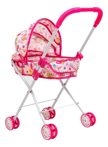 Juguete Nena Cochecito Para Muñecas Moises De Paseo Niños Color Rosa