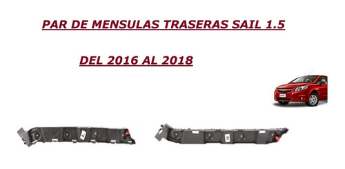 Mensulas Guia Parachoque Traseras Chevrolet Sail 1.5 16/19 