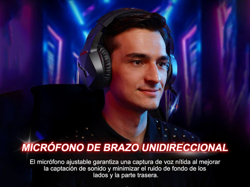 Auriculares Gamer Inalámbricos Binnune Bw01 Color Negro/rojo