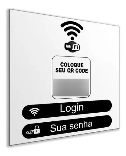 Placa Personalizado 10cm X 15cm Logo Wifi Senha Empresa