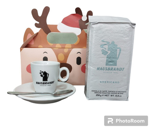 Caja Regalo Cafe Molido Hausbrandt 250gr+taza,plato Y Cuchar