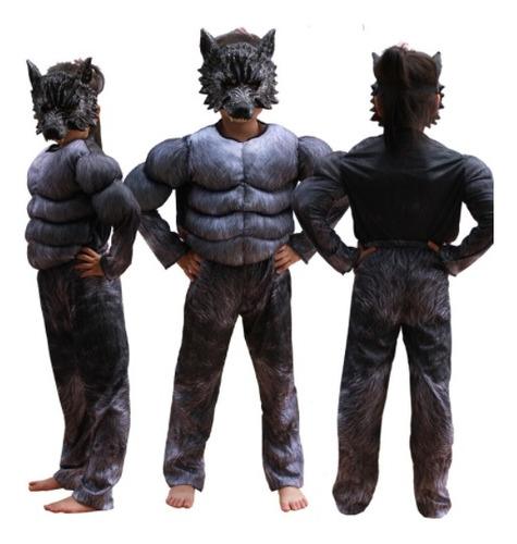 Disfraz De Hombre Lobo 3d De Halloween For Niño Con Máscara