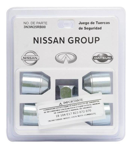 Tuercas De Seguridad Llanta Aleacion Original Nissan