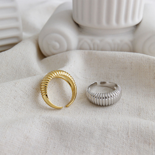 Anillo Coreano De Plata De Ley S925 Retro Con Cuerda Simple