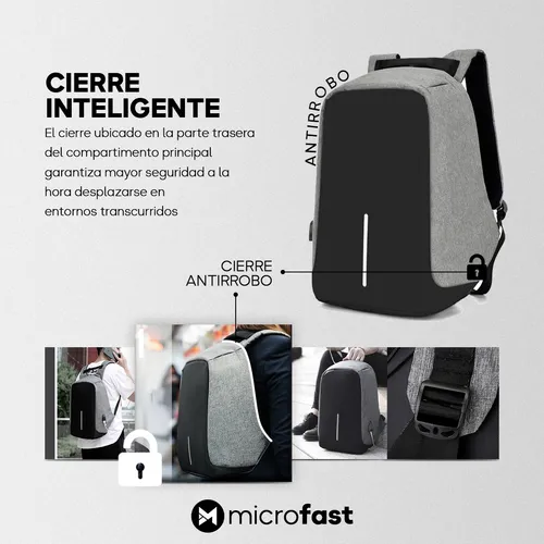 Mochila antirrobo impermeable con carga USB