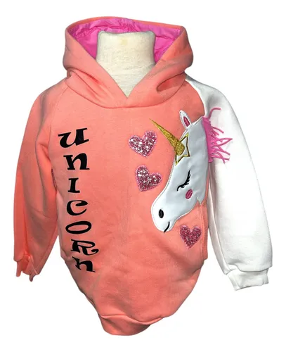 Buzo Unicornio Nena Capucha Algodon