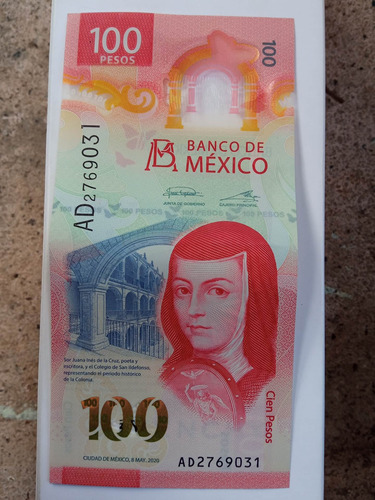 Billete De 100 Pesos Serie Ad, Nuevo, Sin Dobleces