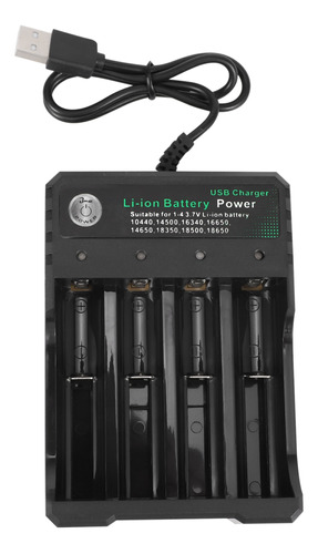 Cargador De Batería De Litio 18650 4 Ranuras 3.7v  Usb