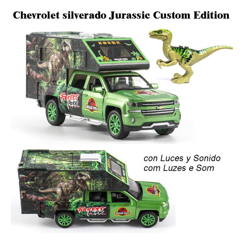 Chevrolet Silverado Miniatura Metal Coche Con Luces Y Sonido