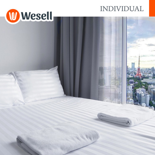 Wesell Hogar juego de sabanas individuales premium microfibra suave color blanco