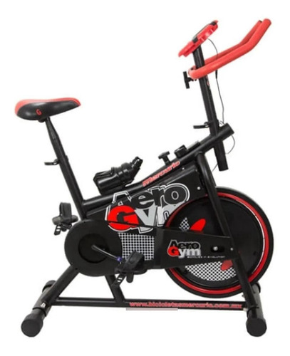 Bicicleta Fija Mercurio Aerogym Para Spinning Negra Y Roja