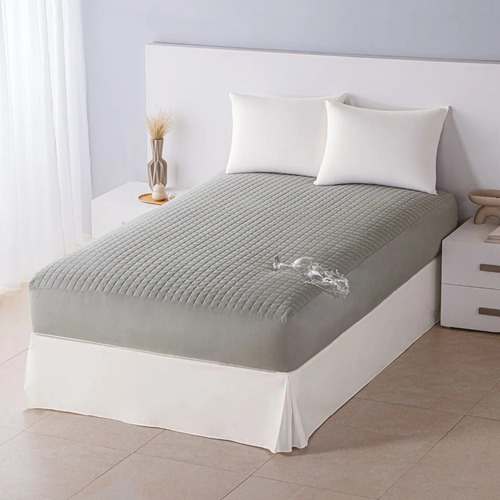 Protector De Colchon King Size Basic Repelente Gris Concord