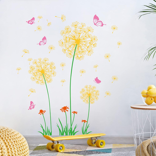 Calcomanías De Pared Extraíbles De Diente De León 3d...