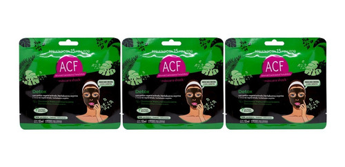 Acf Detox X3 Máscara Facial Carbón Desintoxicante Vegano