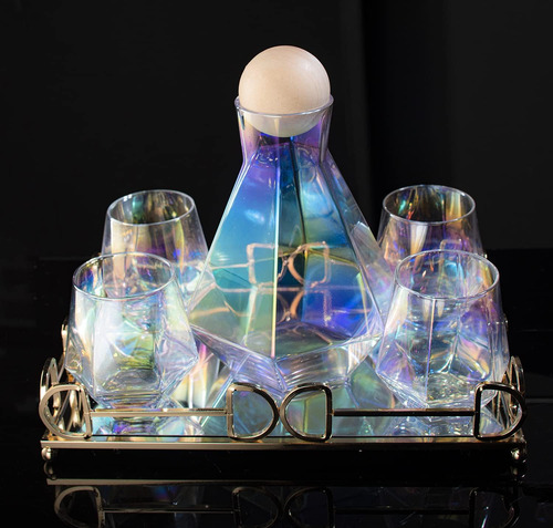 Set Jarra 1300ml Y4 Vasos 300ml Mod Diamante Versatil Licor
