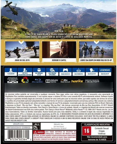 Tom Clancy's Ghost Recon: Wildlands - Ps4 - Novo E Lacrado!