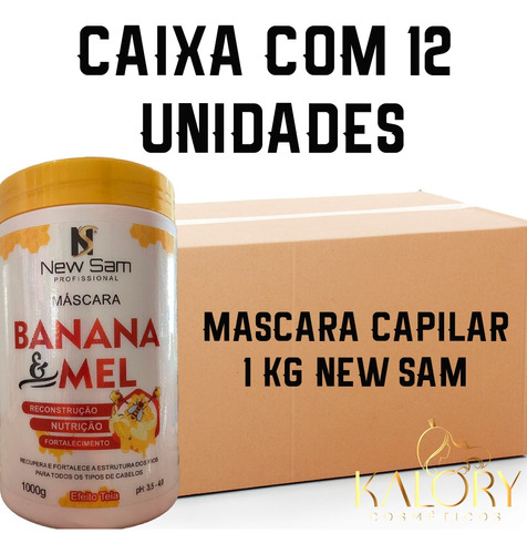 Caixa Com 12 Máscara Capilar Banana E Mel Reconstrução 1kg