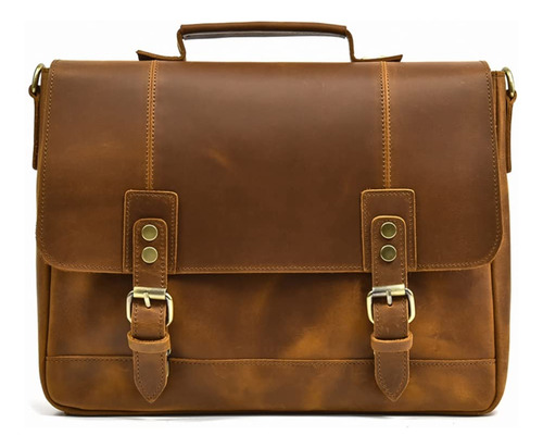 Maletin Cuero Hombr Maleleather Laptop Bag Maletine Viaje A4