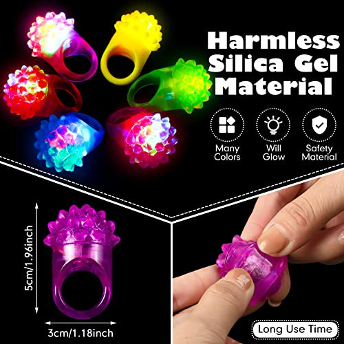 108 Pack Halloween Light Up Flashing Bumpy Jelly Rings ...