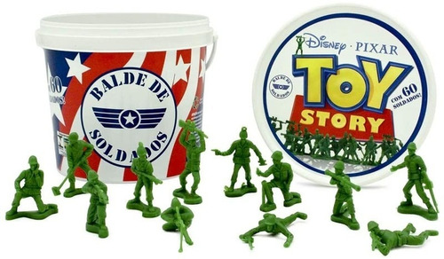 Imagem 1 de 6 de Balde 60 Soldados - Bonecos Toy Story - Disney Pixar Toyng