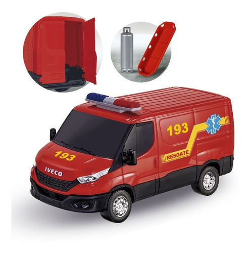 Carrinho Brinquedo Van Iveco Daily Resgate Bombeiros Usual