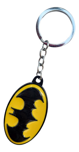 Llavero Batman Logo Dc Comics Metálico Color Negro Original 