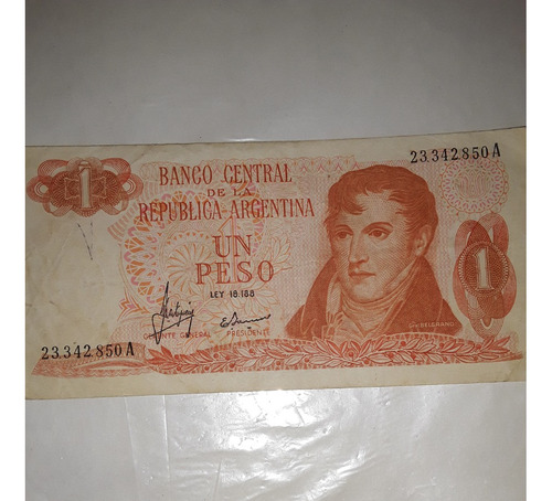 Billete 1 Peso Ley Reposición  Sin Circular Raro