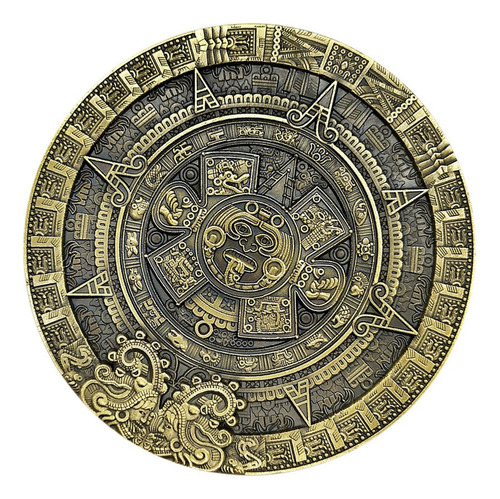Moneda Con Medallón De Bronce De La Profecía Maya De 80 Mm D