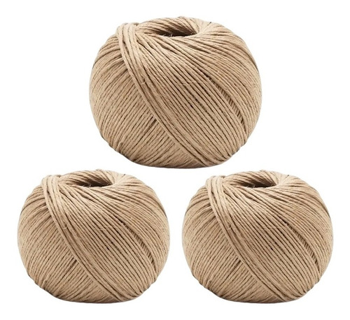 03 Fio Cordão Rami 2mm Rolo 200g Sisal Convite Aprox. 200mt