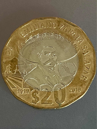 Moneda Conmemorativa Centenario De La Muerte Del E. Zapata