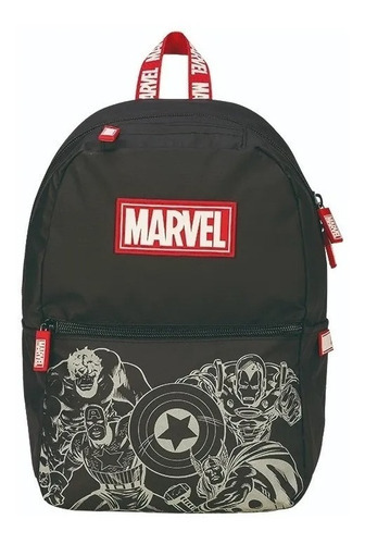 Mochila Marvel Patch/reflex Espalda Mooving 16.5'' P/notebok Color Negro