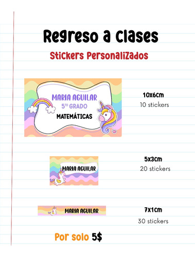 Etiquetas Escolares Personalizadas 