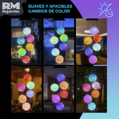 Serie De Luz Solares Tipo Campanas De Viento, Luces Led Mult