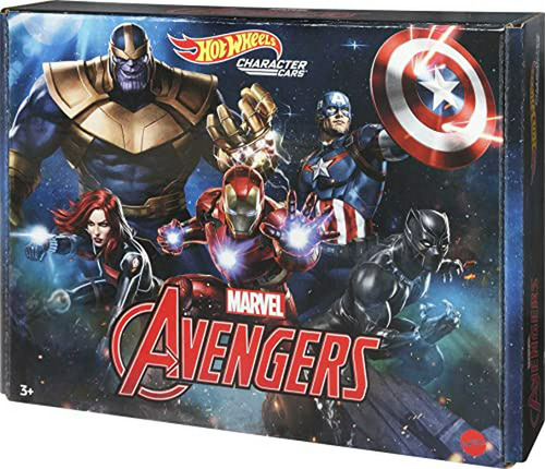 Marvel Toy Character Car, Paquete De 5 En Escala 1:64: Capit