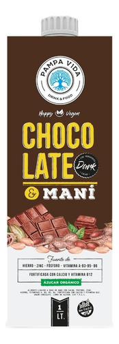 Leche Vegetal Mani Con Chocolate Pampa X 1lt Pack X 6u