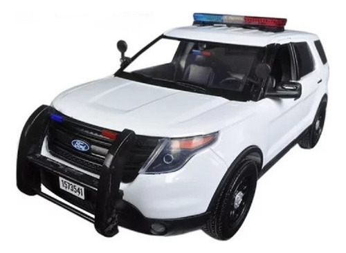 Ford Explorer 2015 Patrulla Con Luces Y Sonido Blanca 1:18