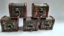 Comprar X5 Baúl Cofre Alhajeros Caja Madera Antiguo Pirata Souvenirs