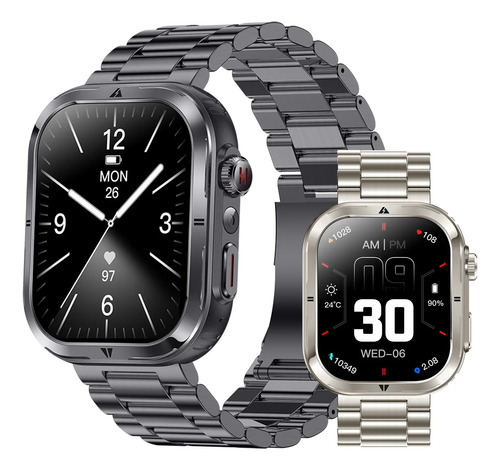 Silicone Preto - Relógio Inteligente Gloryfit Mk86 Bluetooth