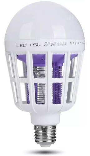 Lâmpada Luz Led 15 Watts Mata Mosquito Pernilongo 220v 110v