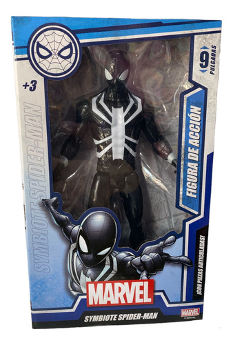 Figura De Accion Simbionte Spider Man Marvel En Caja 23 Cm