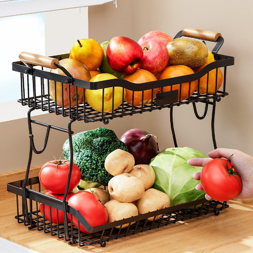 2 Niveles De Canasta De Frutas Soporte De Soporte De Frutas