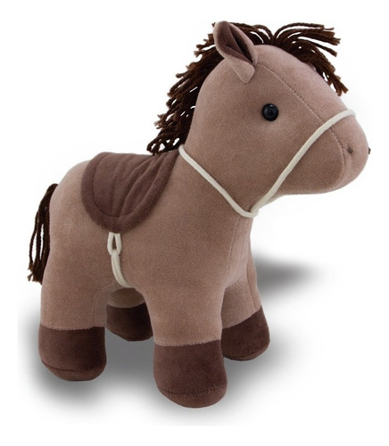 Cavalo De Pelúcia 30cm Decoração Infantil Anti-alérgico Cor Marrom