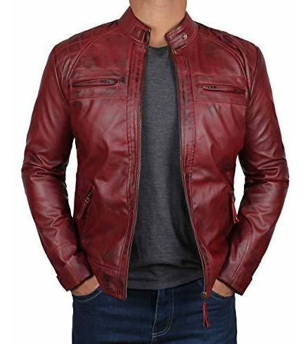 Chaqueta De Cuero Acolchada Para Hombres