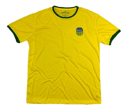 Camiseta Amarela Brasil Em Malha Dry Masculino Mmt 511762