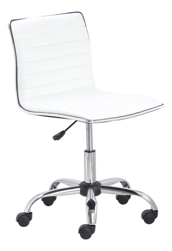 Btexpert Silla De Trabajo Acanalada Sin Reposabrazos, Blanc.