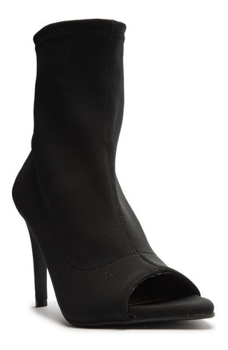 Imagem 1 de 4 de Bota Feminina Cano Curto Sandal Boot Lycra Preta - My Shoes
