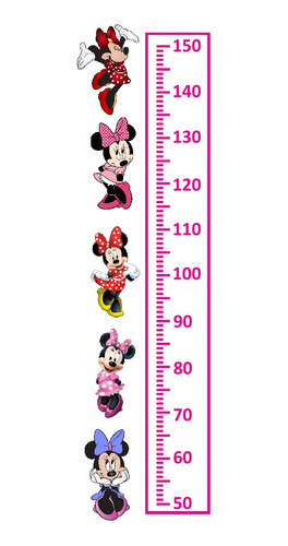 Medidor Infantil Niñas Minnie Mouse - Regla 1m Figuras 20cm